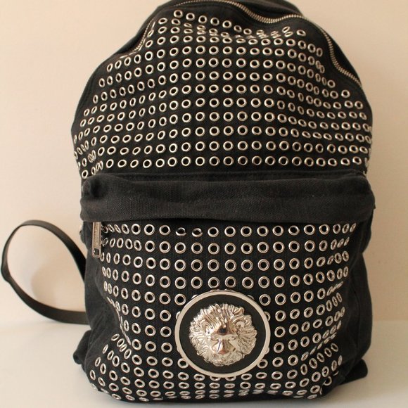Versus Versace Lion Head Stud Canvas Backpack - Picture 3 of 16